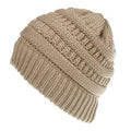 Mixed Color Knitted Wool Ladies Ponytail Hat
