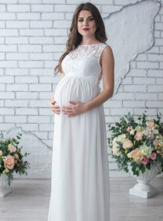 Lace Sleeveless Maternity Dress