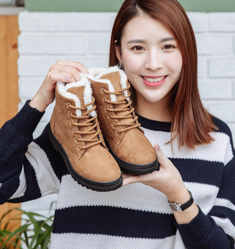 Women Snow Boots With Large Size Casual Cotton Shoes
