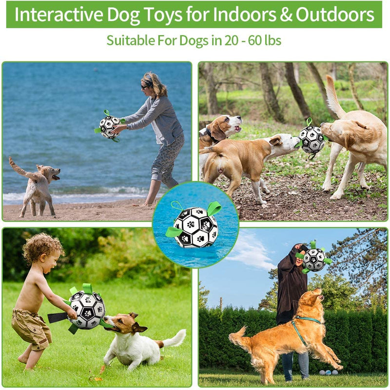 Dog Toys Interactive Football Toys with Grab Tabs  Outdoor/Soccer Pet Bite Chew Balls for Dog accessories
