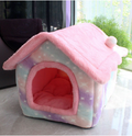 Foldable pet House Bed with Removable Nest Warm