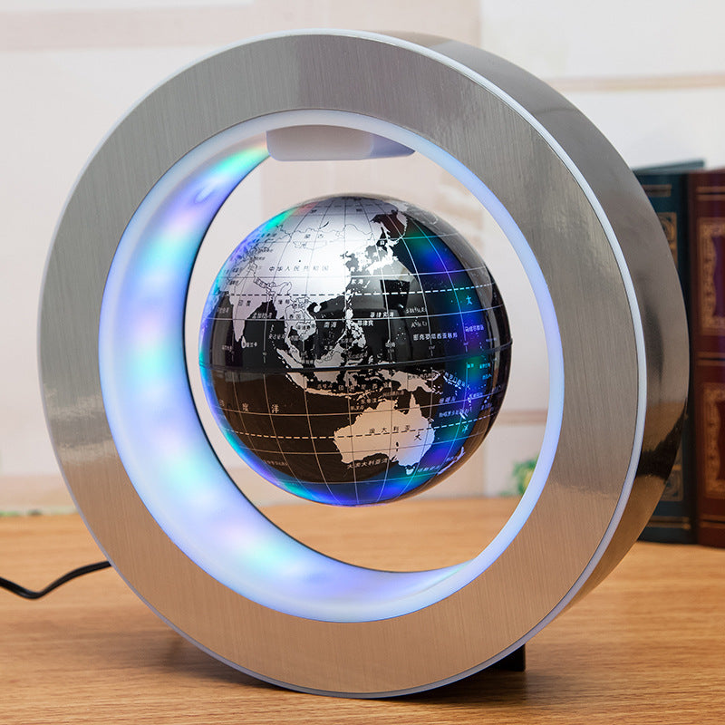 Round LED World Map Floating Globe Magnetic Levitation Light