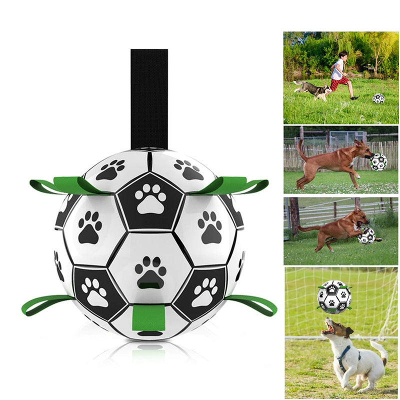 Dog Toys Interactive Football Toys with Grab Tabs  Outdoor/Soccer Pet Bite Chew Balls for Dog accessories
